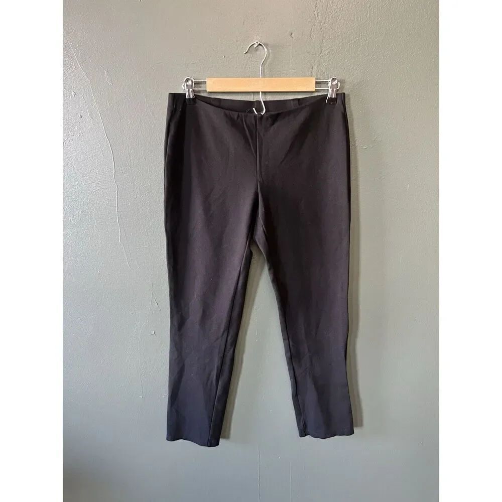 Eileen Fisher Womens Black Casual Cropped Pull On Pant Sz Small Petite Stretch